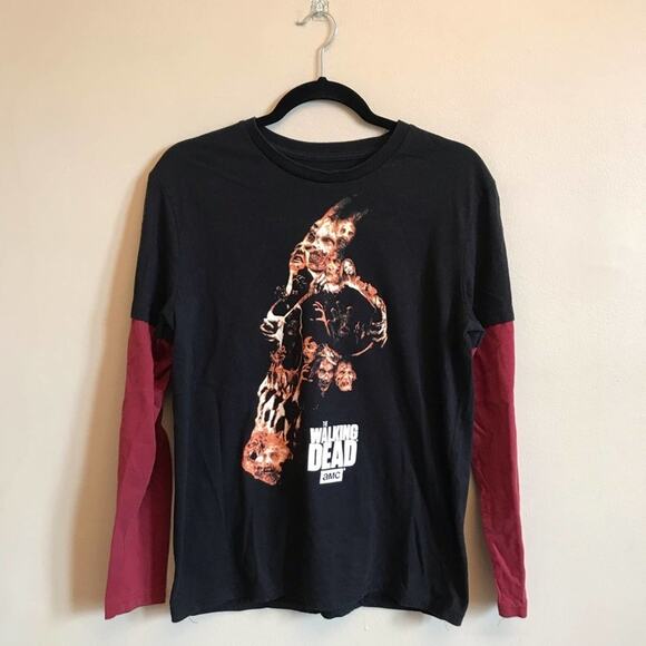 Walking Dead M Black long sleeve t-shirt AMC casual fandom - Picture 1 of 8